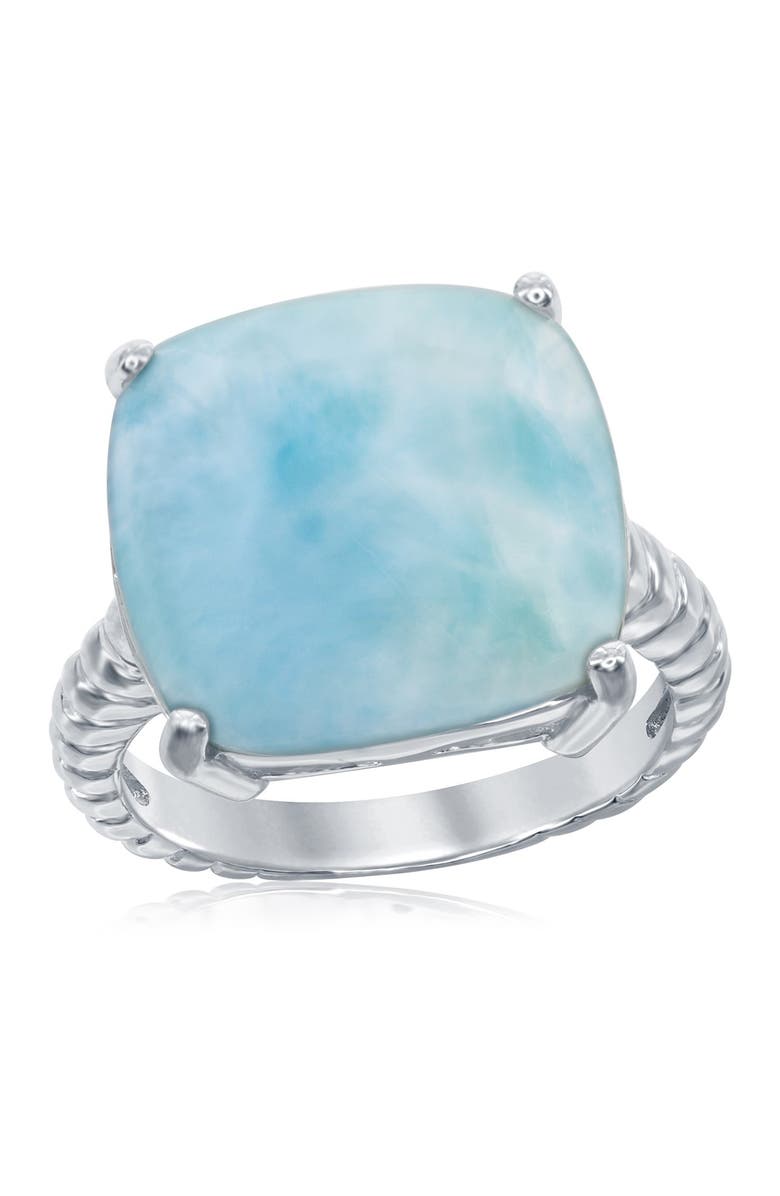 SIMONA Sterling Silver Prong Set Larimar Stone Ring, Main, color,