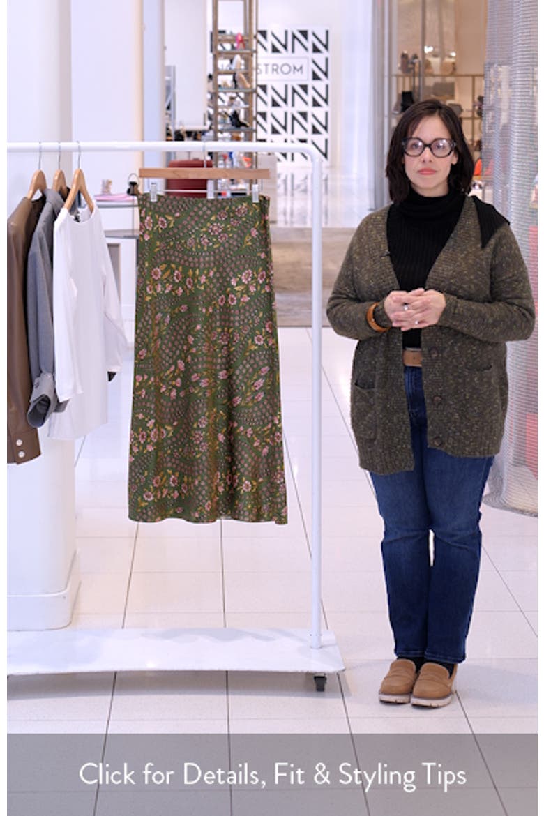 Clover Floral Silk Blend Skirt video