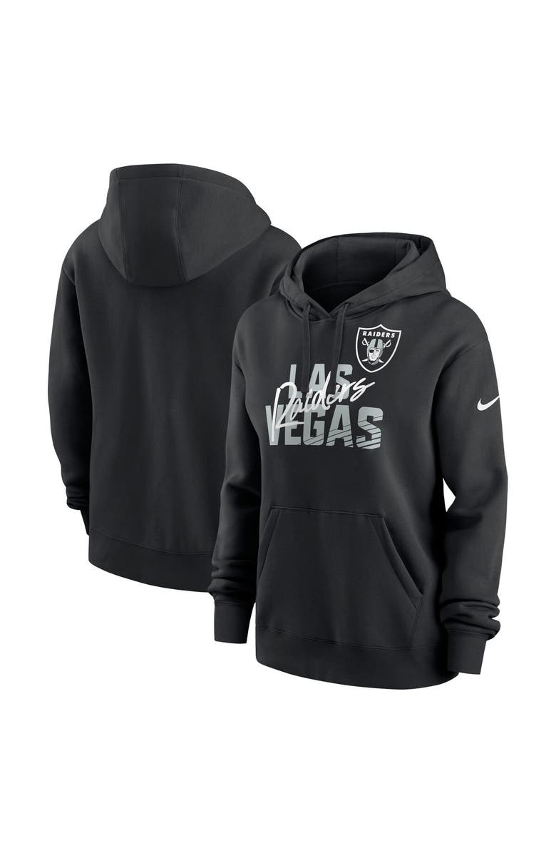 Nike Women's Nike Black Las Vegas Raiders Wordmark Club Fleece Pullover Hoodie, Main, color, Black