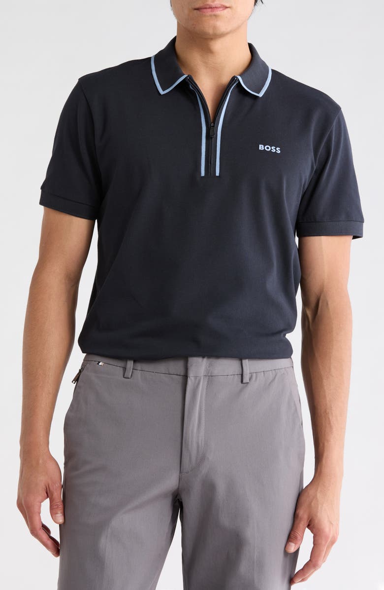 BOSS Philix Contrast Tip Polo, Main, color, Dark Blue