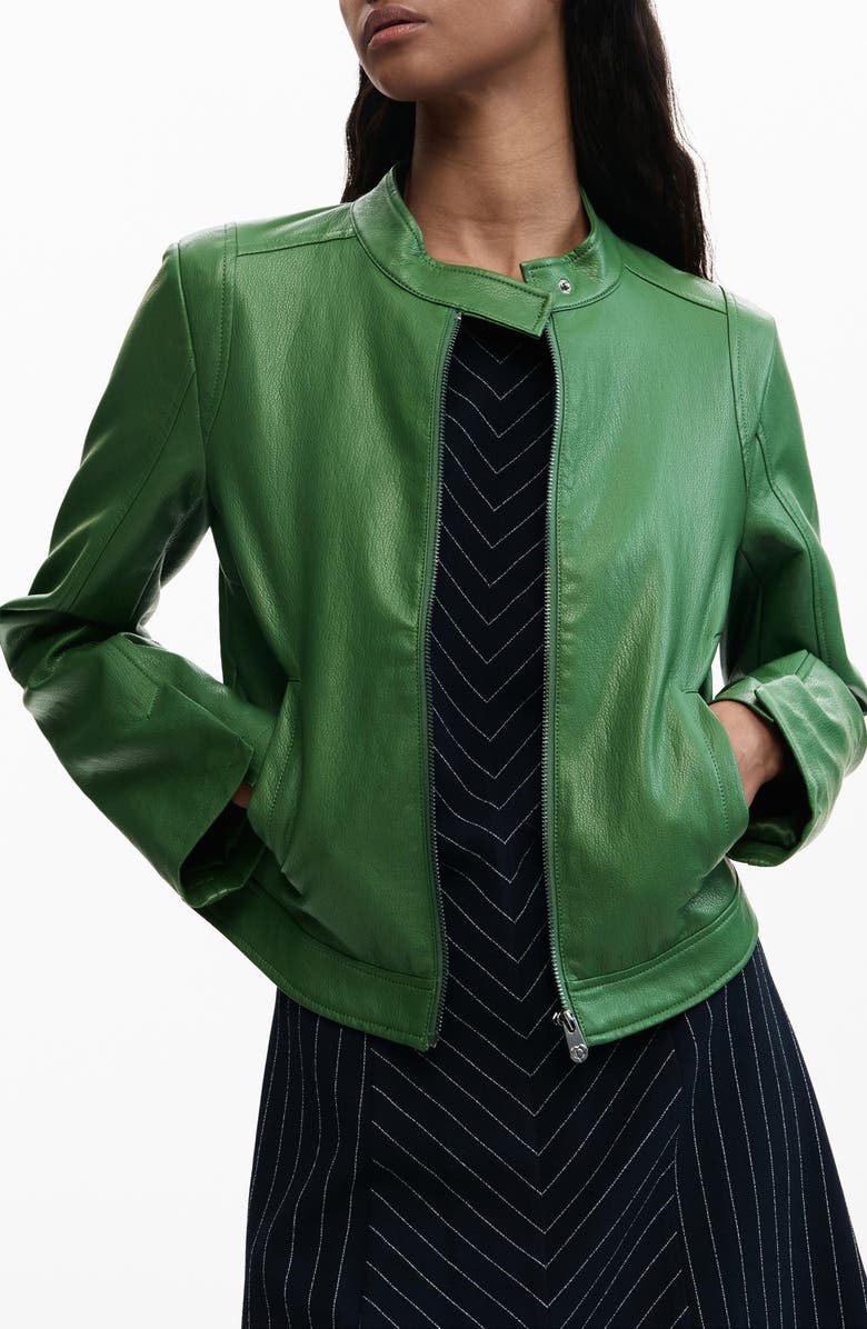 Desigual Faux Leather Jacket, Main, color, Green
