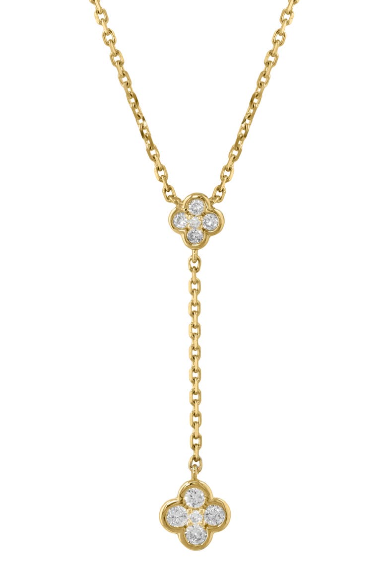 Diamond Clover Y-Necklace, Alternate, color, WHITE