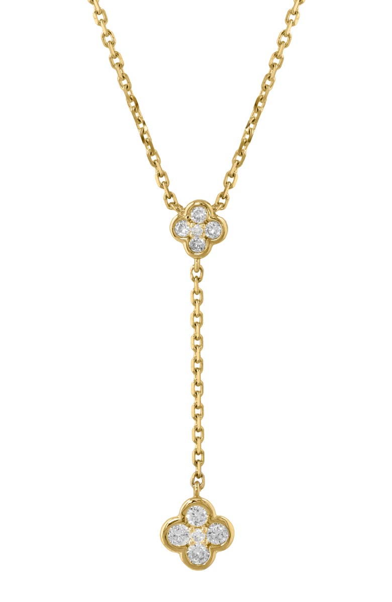 EFFY Diamond Clover Y-Necklace, Alternate, color, White