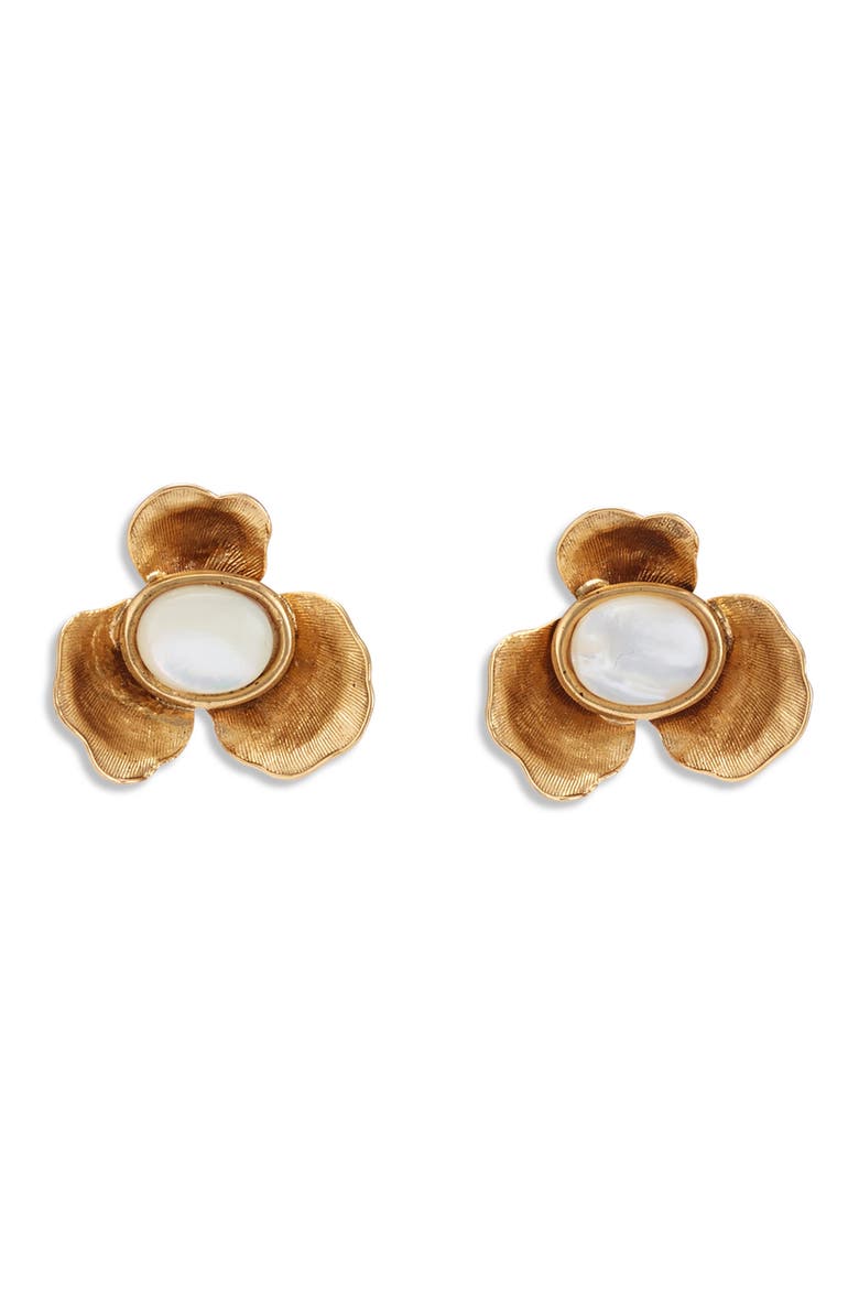 Poppies Mother-of-Pearl Stud Earrings, Main, color, MOTHER OF PEARL