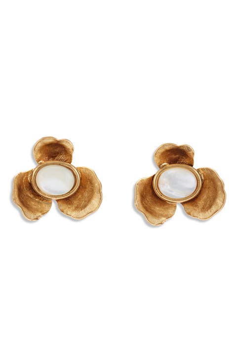 Poppies Mother-of-Pearl Stud Earrings