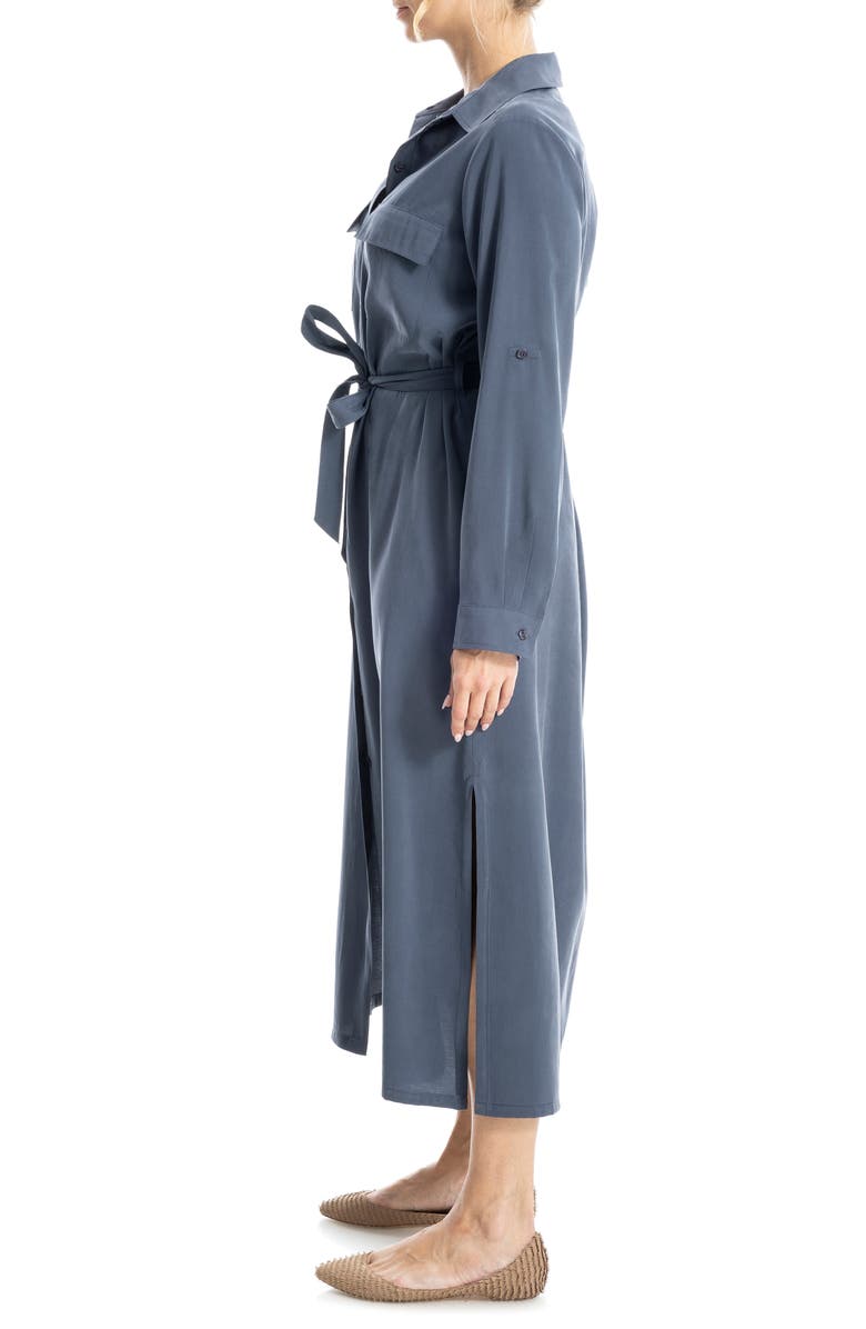 MAX STUDIO Roll Sleeve Utility Maxi Shirtdress, Alternate, color, Dusk Blue