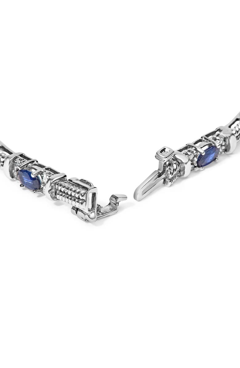 Haus of Brilliance 14K Gold 1/2 Cttw Diamond & Sapphire Braided Link Bracelet, Alternate, color, White