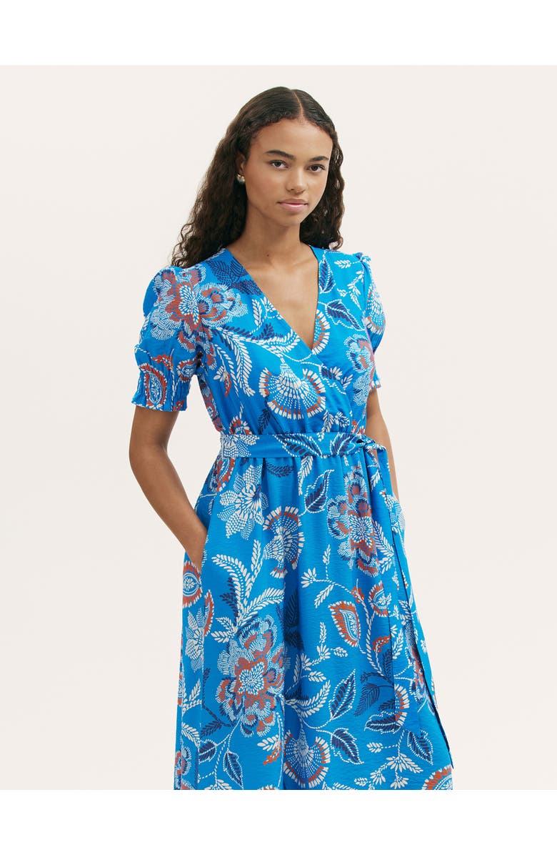 Finery London Nicoleta Floral Midi Tea Dress, Alternate, color, Blue Floral