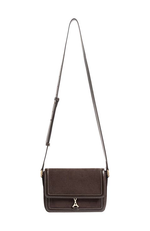 Suede & Leather Crossbody Bag