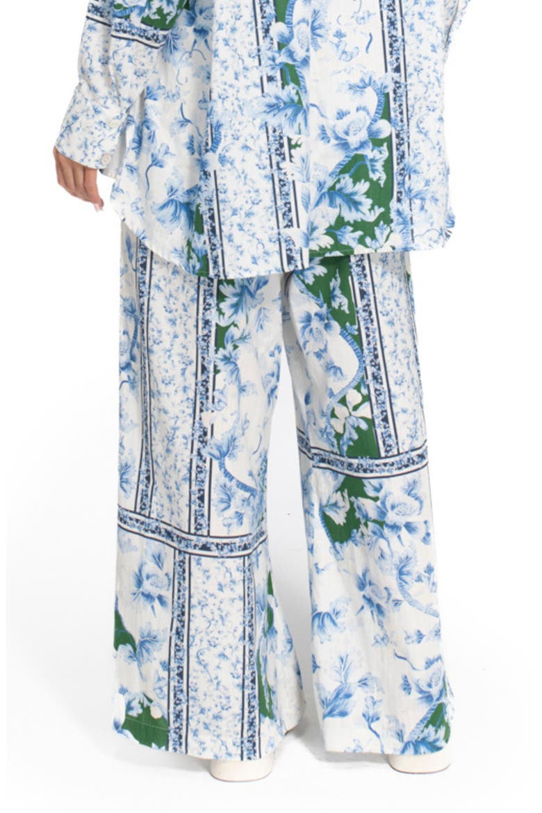 Nader Print Wide Leg Cover-Up Pants, Alternate, color, BLUE