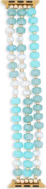 NORDSTROM RACK Faux Pearl Beaded Apple Watch® Watchband