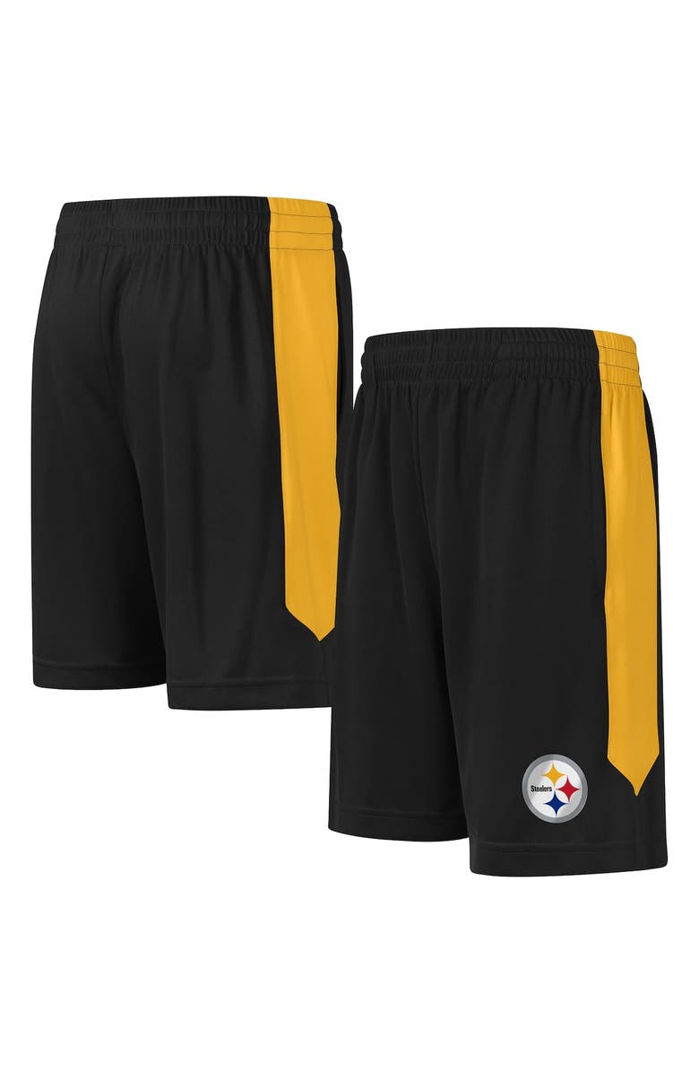 Outerstuff Youth  Black Pittsburgh Steelers Fashion Shorts, Alternate, color, 