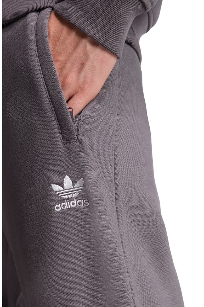 Essentials Trefoil Fleece Joggers, Alternate, color, GREY STRATA