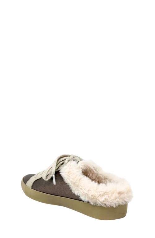 Shushop Kids' Pinah Faux Fur Lined Mule In Gray