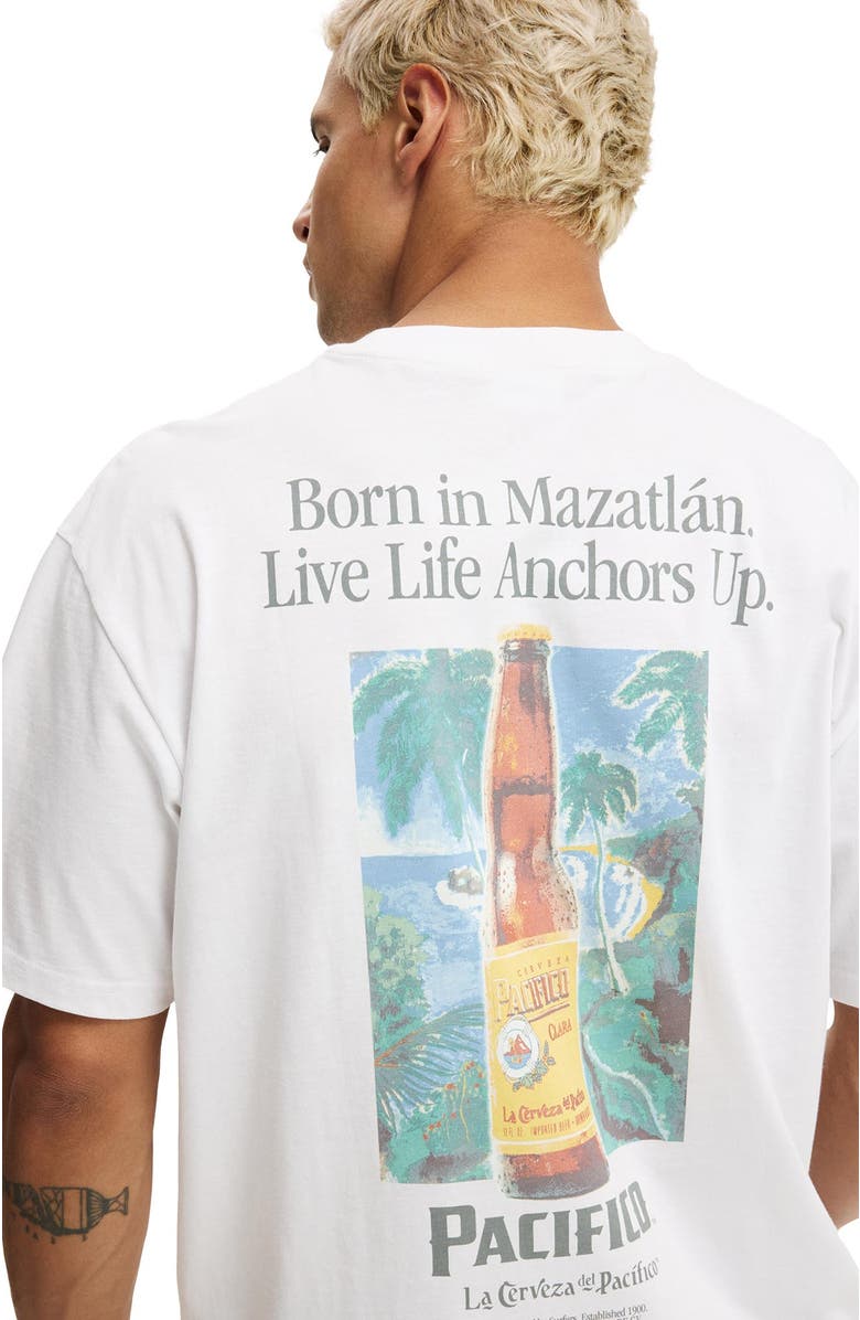 Cotton On Men's Loose Fit License T-Shirt, Alternate, color, Lcn Con White  Pacifico -