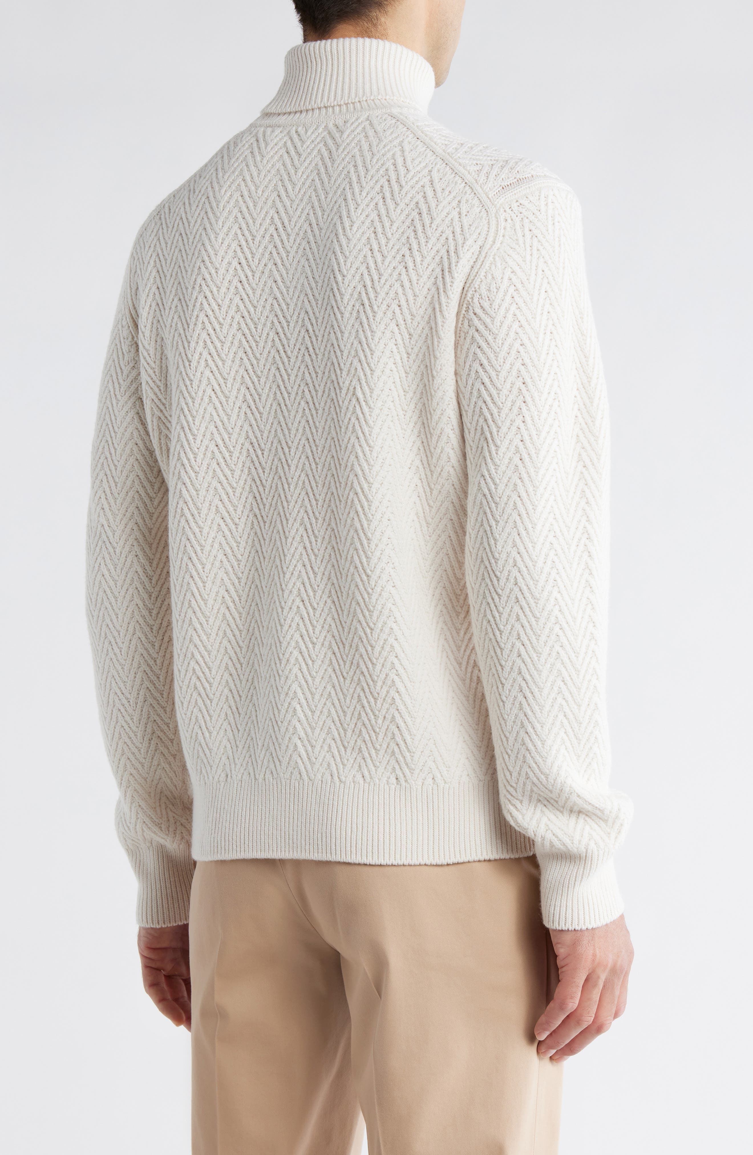 Hatilo Chevron Stitch Turtleneck Virgin Wool Sweater - image 2