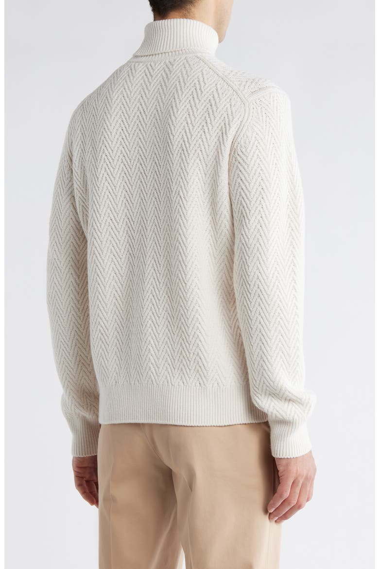 Hatilo Chevron Stitch Turtleneck Virgin Wool Sweater, Alternate, color, OPEN WHITE
