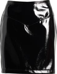 Noisy may Neal High Waist Vinyl Miniskirt