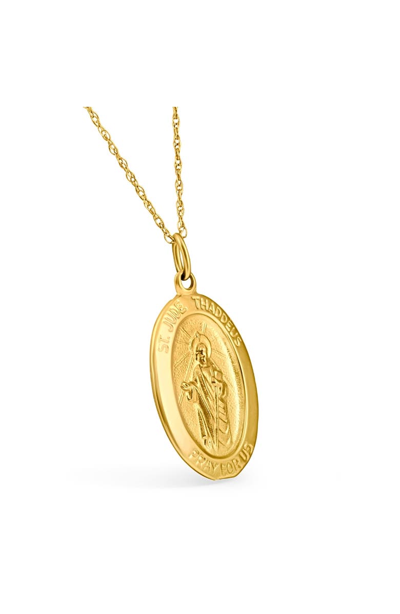 Bliss Diamond 14k Gold St. Jude Thaddeus Medal Pendant 1" Tall 3.5 Grams, Alternate, color, 