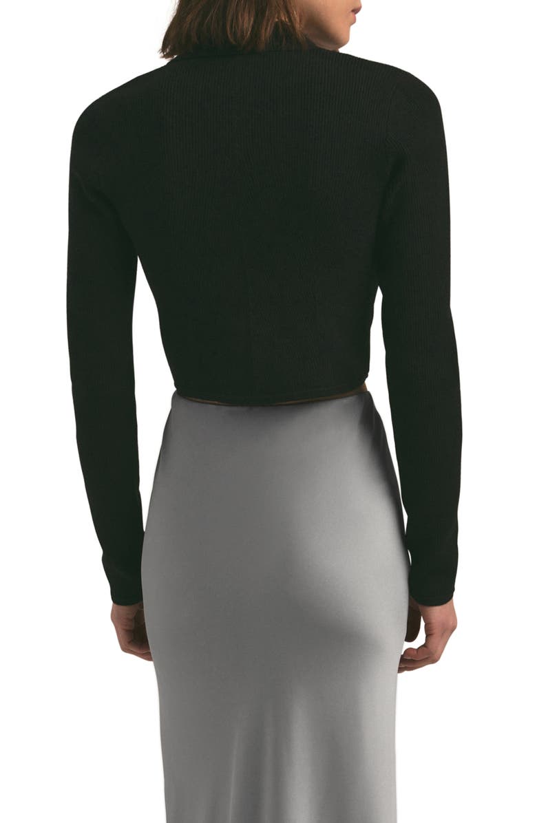 Favorite Daughter The Piper Rib Jersey Crop Button-Up Shirt, Alternate, color, 