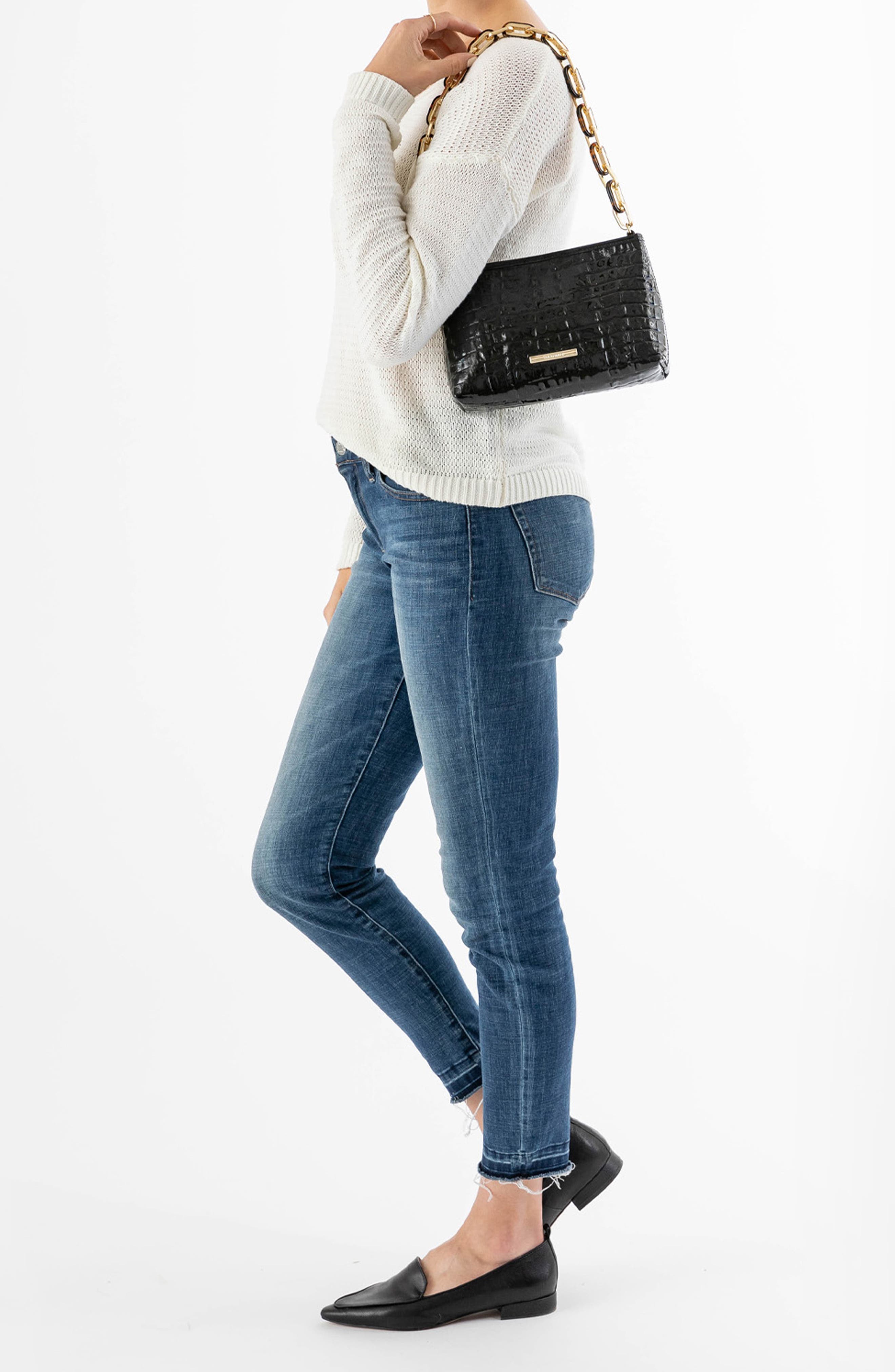 Brahmin Mod Lorelei Croc Embossed Leather Shoulder Bag, Alternate, color, 