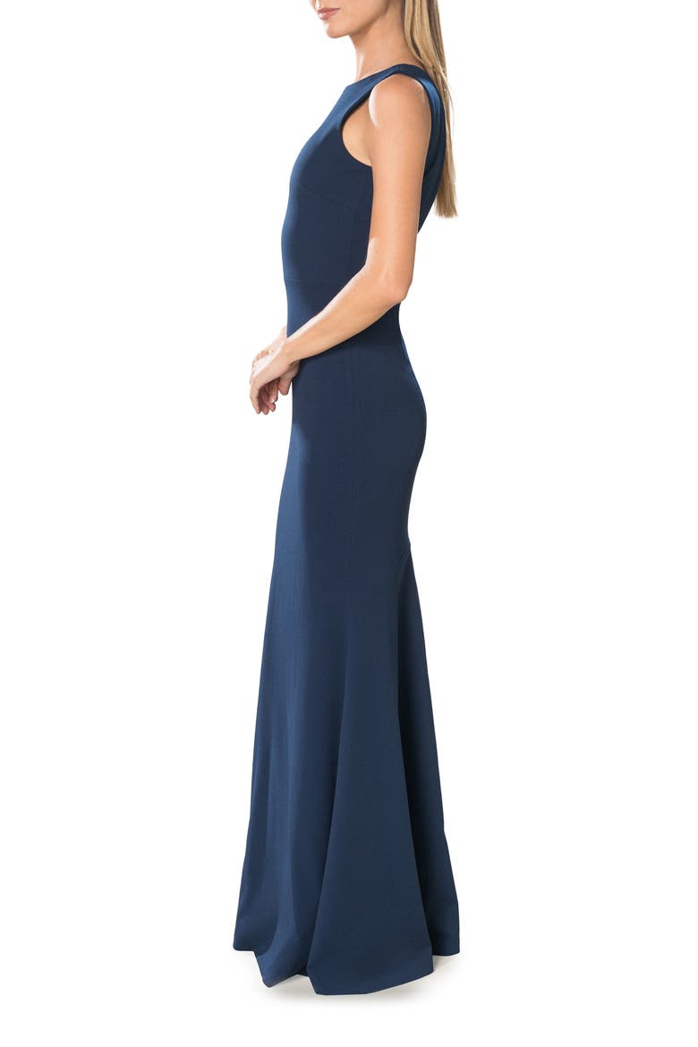 Leighton Sleeveless Mermaid Evening Gown, Alternate, color, PEACOCK BLUE