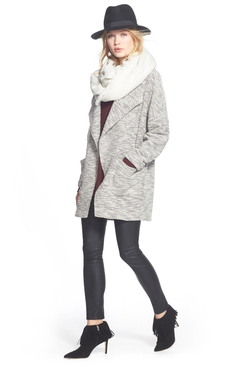 Thin Stripe Scarf, Alternate, color, GREY/ IVORY