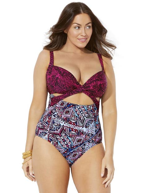 Cut Out Underwire One Piece Swimsuit