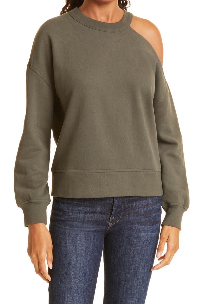 Quincy Cutout Sweatshirt, Main, color, OLIVE