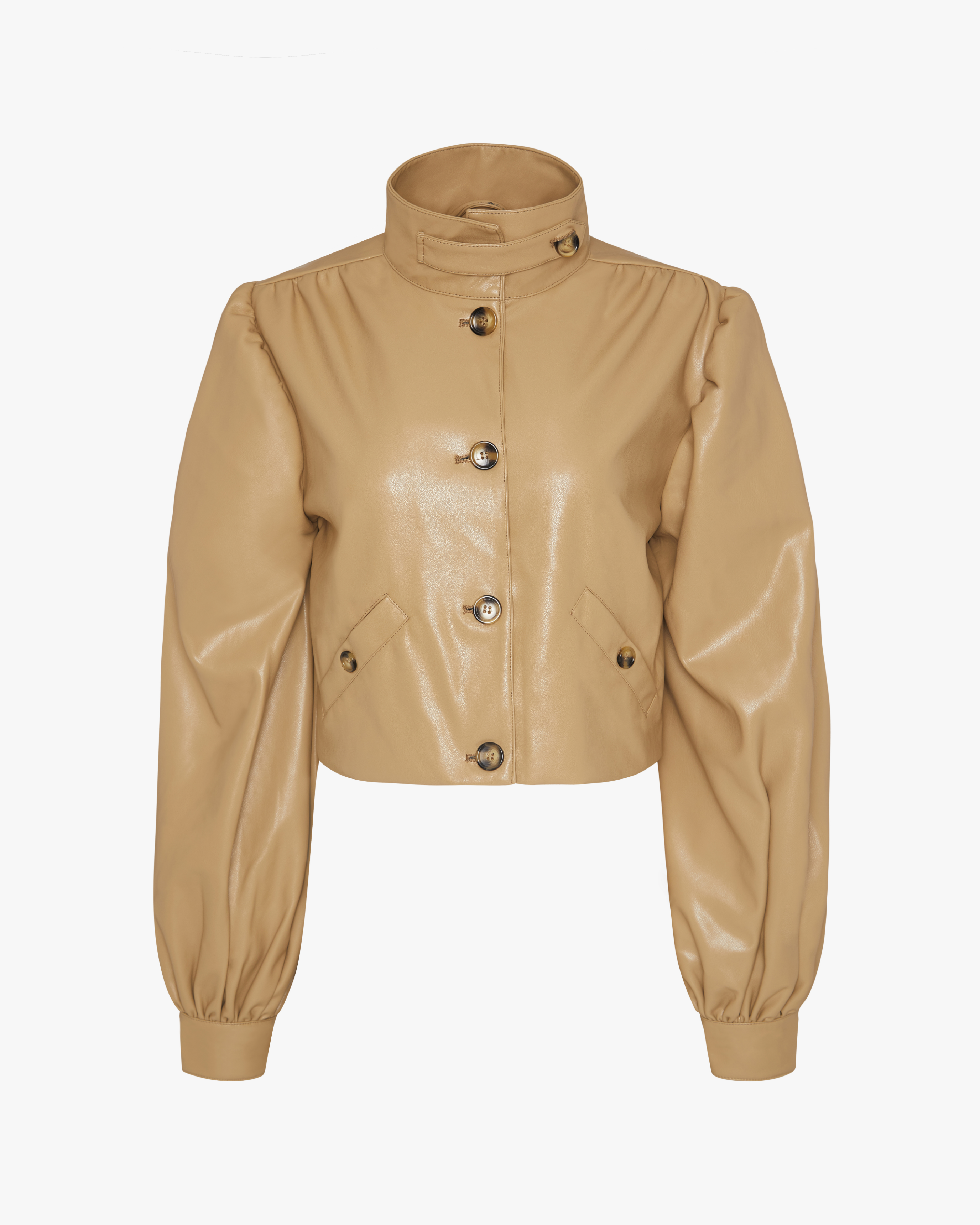 Balloon Sleeve Stand Collar Jacket - image 2