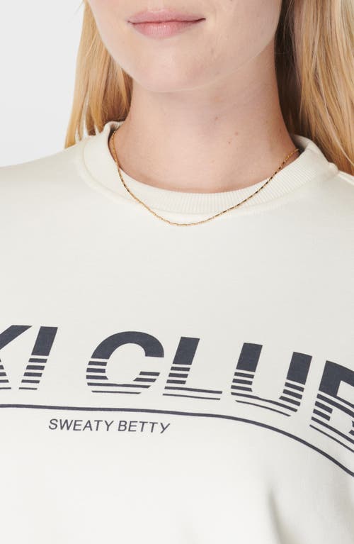 Shop Sweaty Betty Ski Club Graphic Sweathirt In Studio White