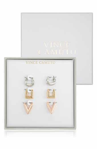 Set of 3 Tri Tone Huggie Hoop Earrings