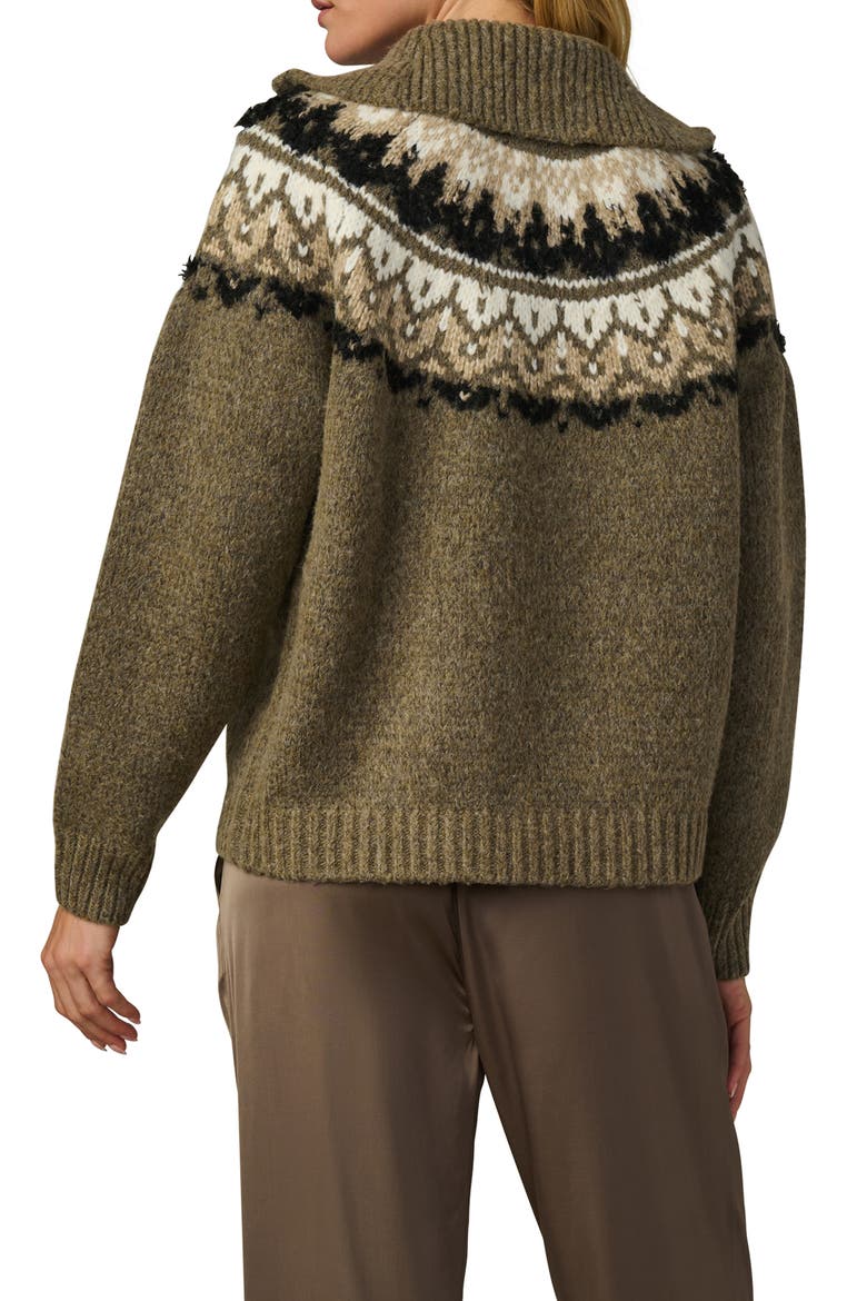The Wells Fair Isle Wool Blend Half Zip Sweater, Alternate, color, OLIVE MULTI FAIR I