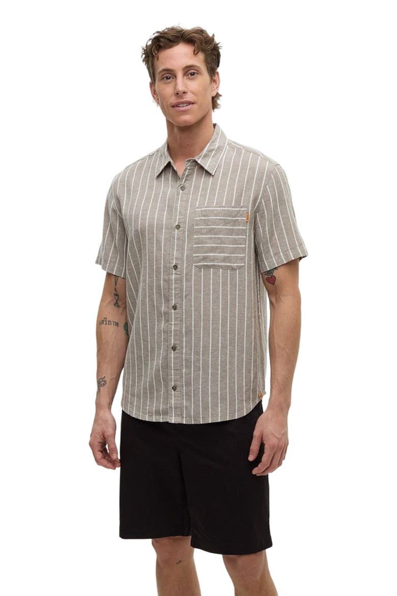 Dundas Shirt, Alternate, color, Clay/Wide Pinstripe
