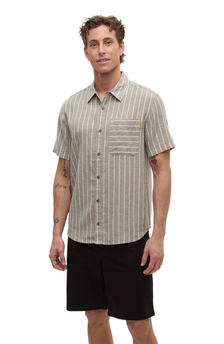tentree Dundas Shirt, Alternate, color, Clay/Wide Pinstripe