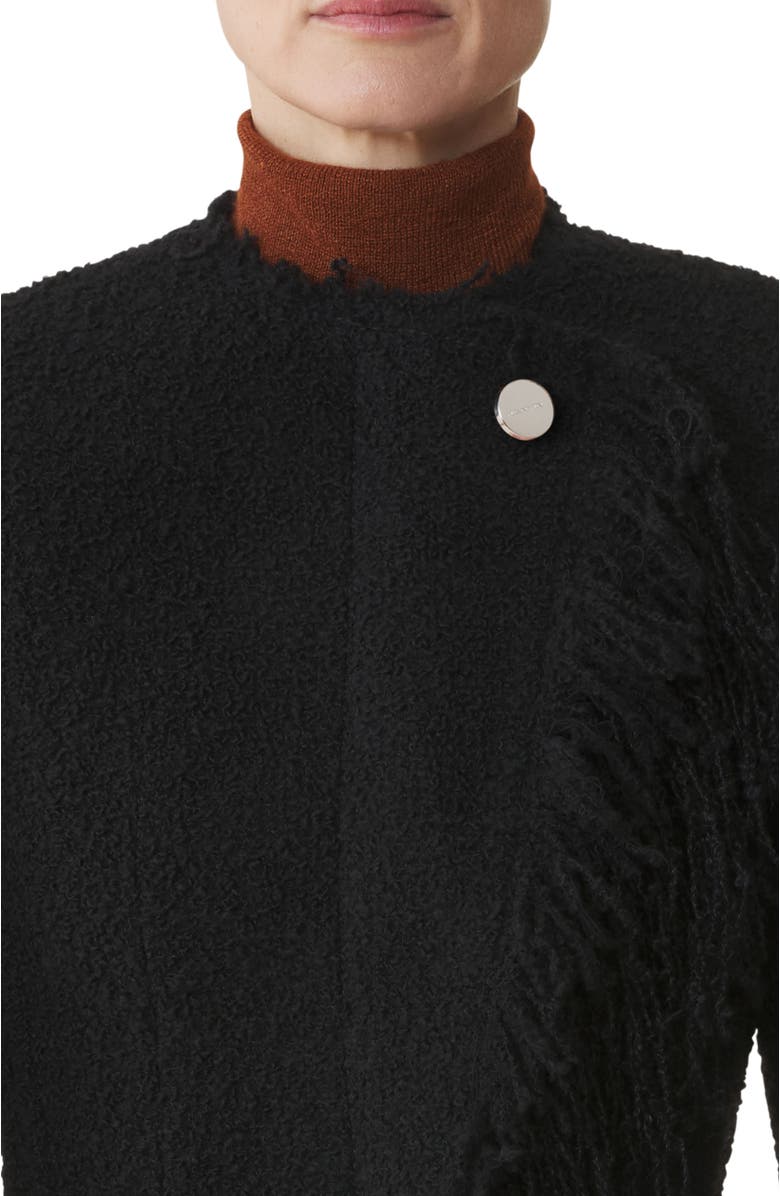Lanvin Asymmetrical Jacket In Bouclé Wool, Alternate, color, Black