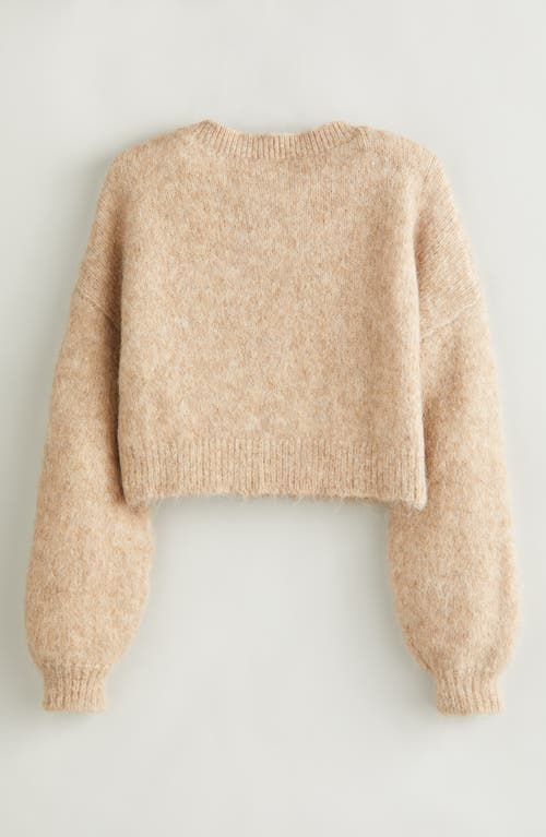 Shop Treasure & Bond Kids' Fuzzy Cardigan Sweater In Tan Natural