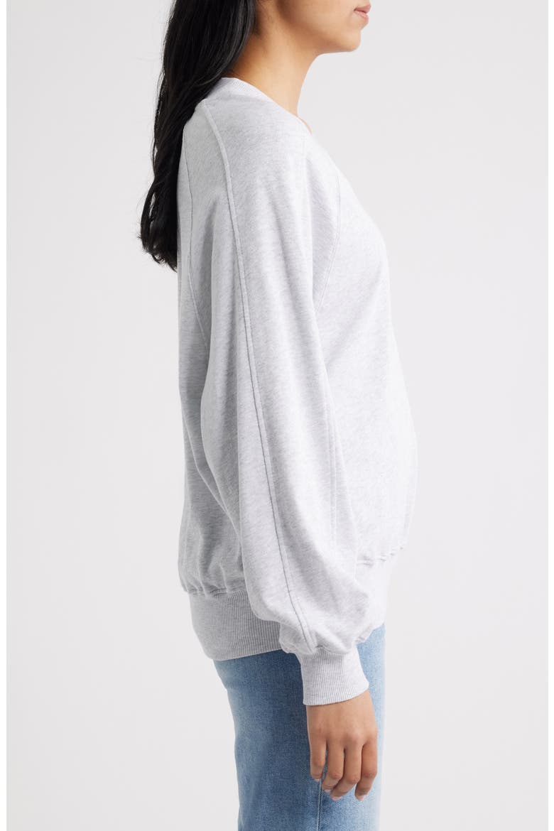 V-Neck Sweatshirt, Alternate, color, GREY MELANGE