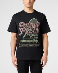 PHILIPP PLEIN Round Neck T-Shirt Tennis Club Strass Men