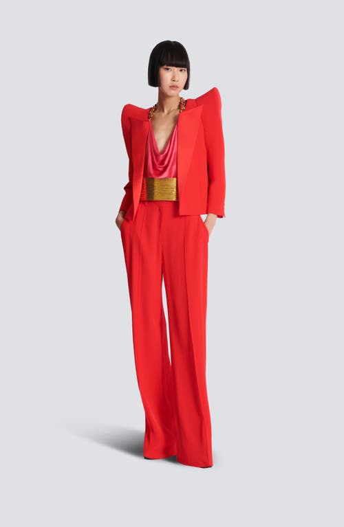 Balmain Silk Draped Halterneck Top