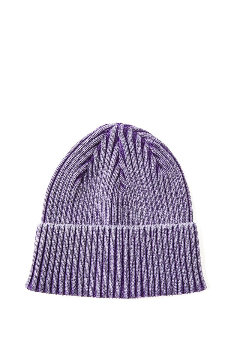 Cotton On Men's High Fold Ribbed Beanie, Main, color, Black Purple Acid Dance