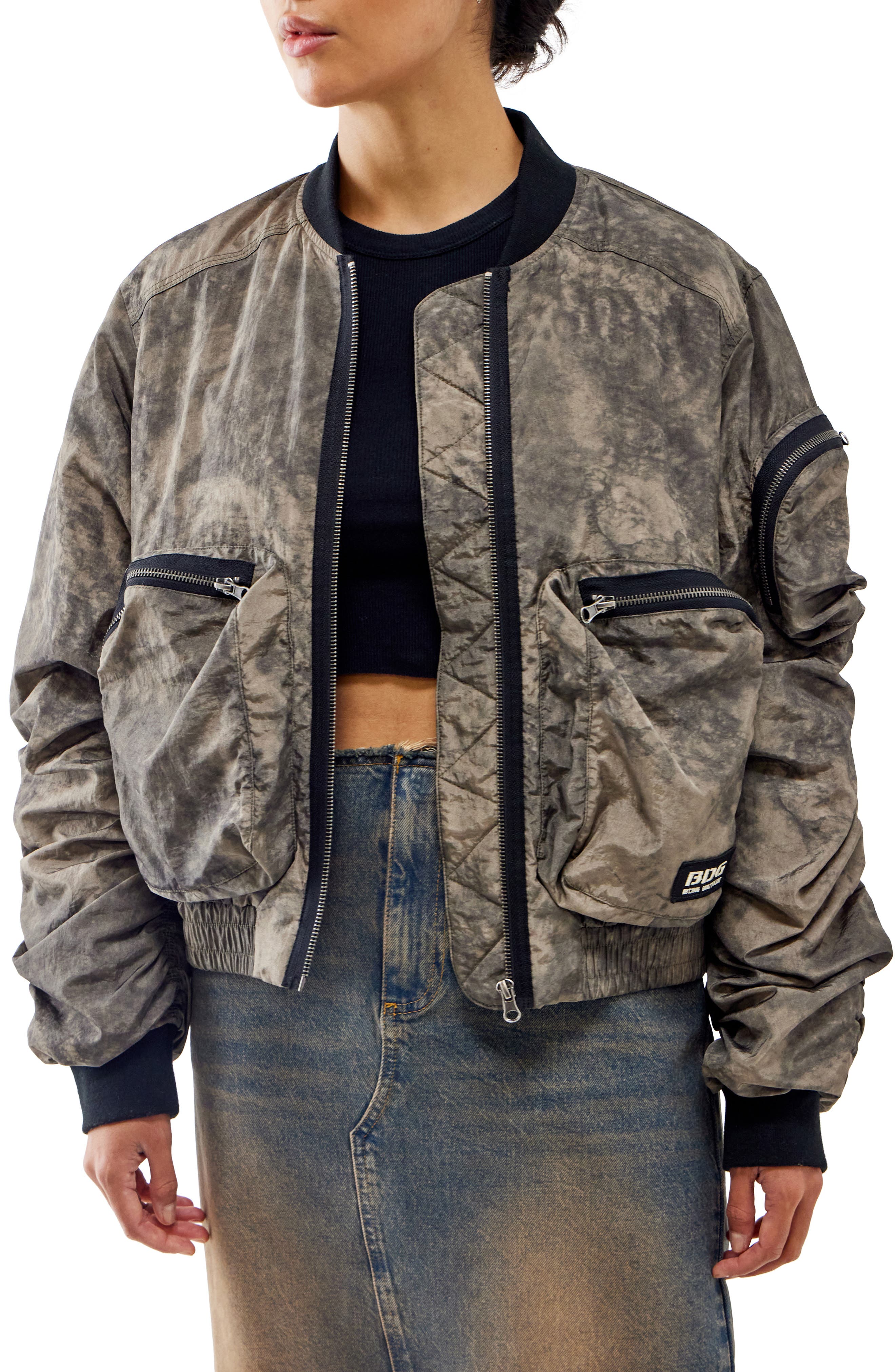 BDG Urban Outfitters Utility Nylon Bomber Jacket