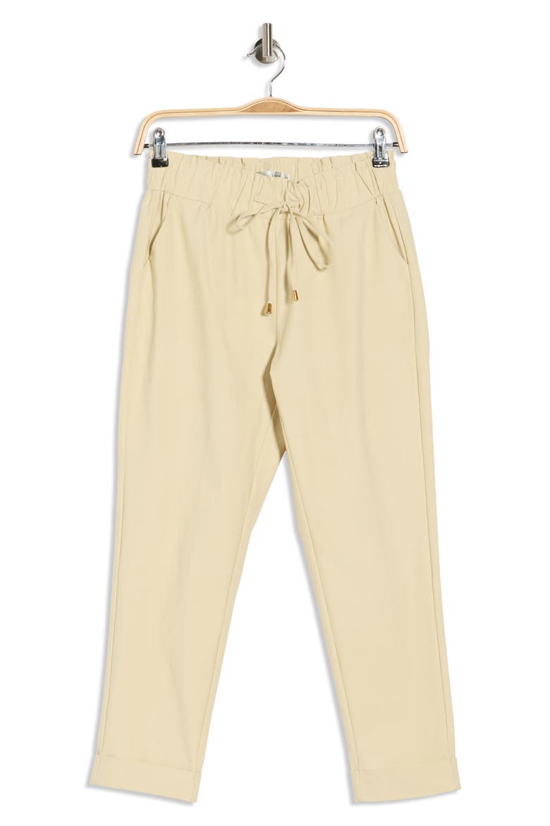 Drawstring Waist Capri Pants, Alternate, color, KHAKI