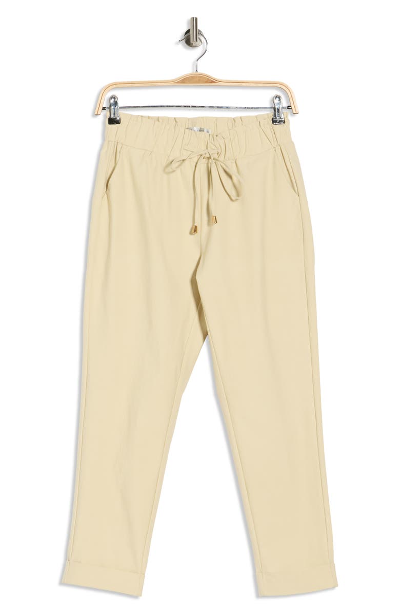 PATRIZIA LUCA Drawstring Waist Capri Pants, Alternate, color, Khaki
