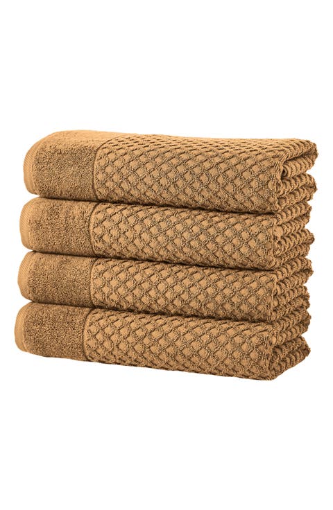 Diamond Waffle Texture 4-Pack Bath Towel Set