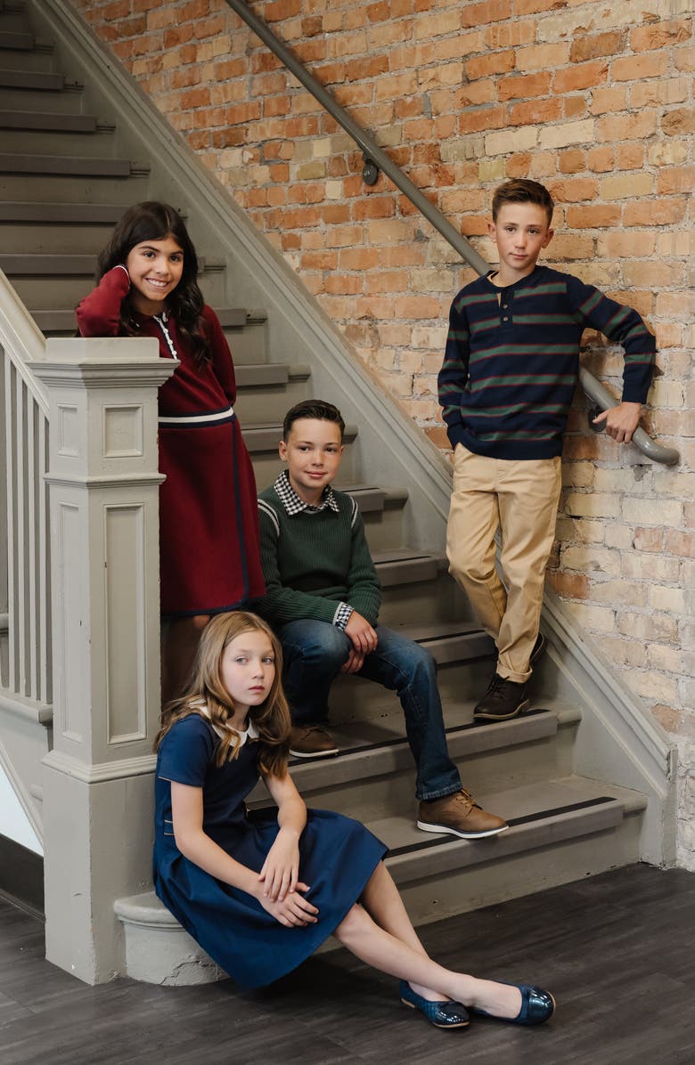 Hope & Henry Baby Boys' Organic Sweater Henley with Elbow Patches, Infant, Main, color, 