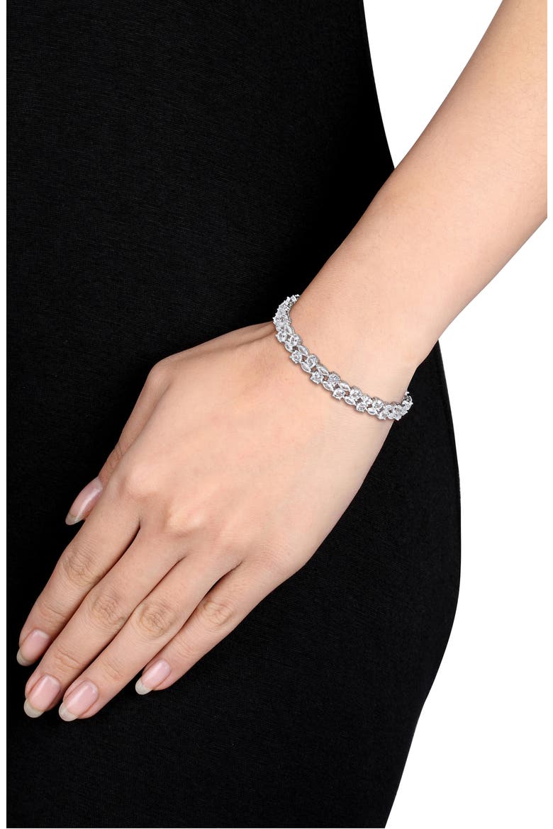 Lab Grown White Sapphire Double Row Bracelet, Alternate, color, WHITE
