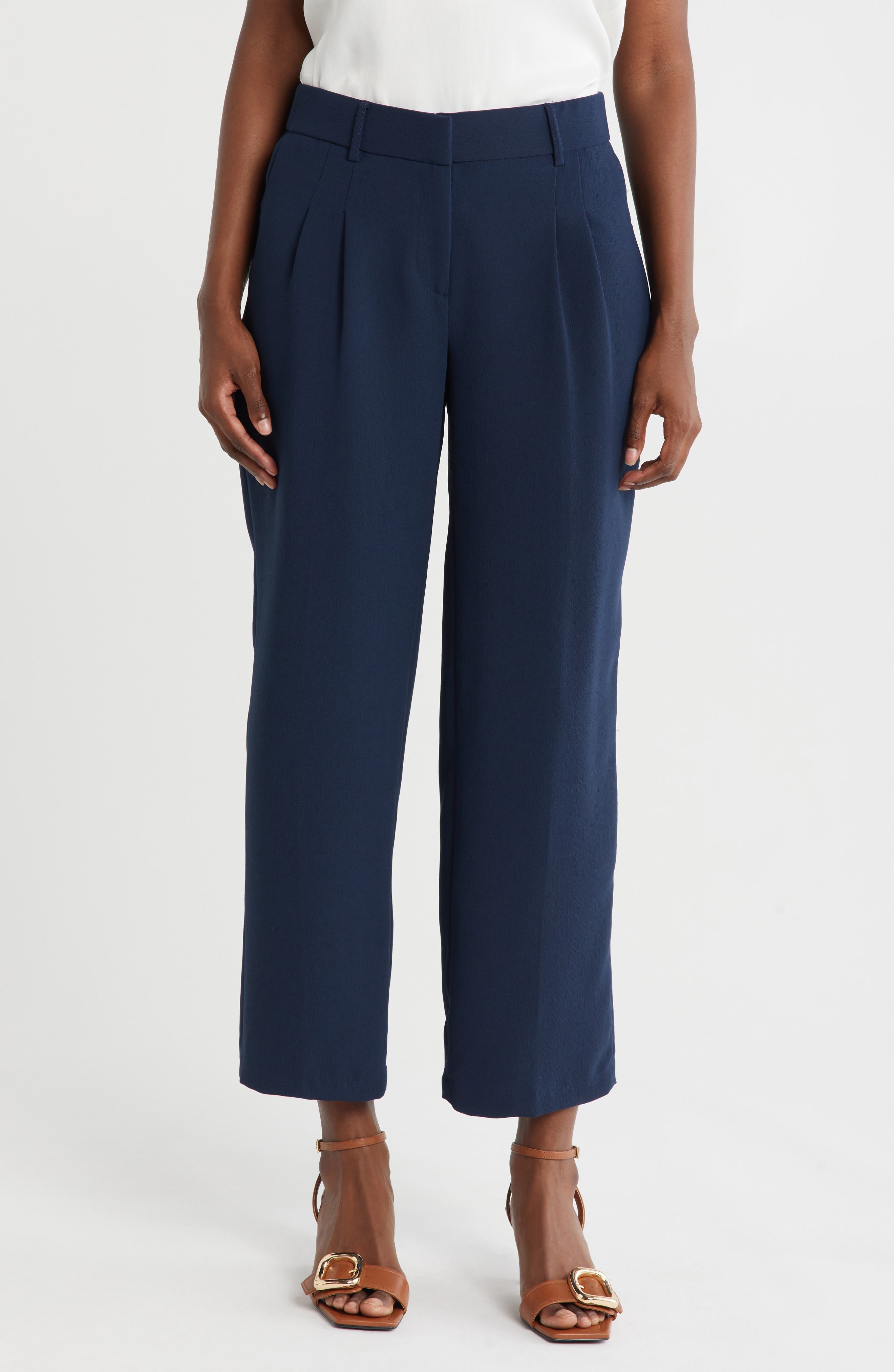 Amanda & Chelsea Pleated Crop Wide Leg Pants