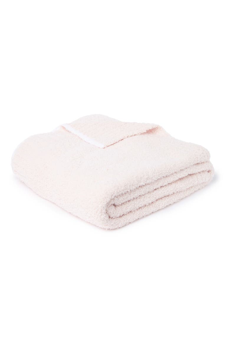 Barefoot Dreams CozyChic™ Rib Trim Throw - 45" x 60", Main, color, PINK/WHITE