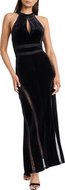 DONNA MORGAN FOR MAGGY Halter Cutout Maxi Dress
